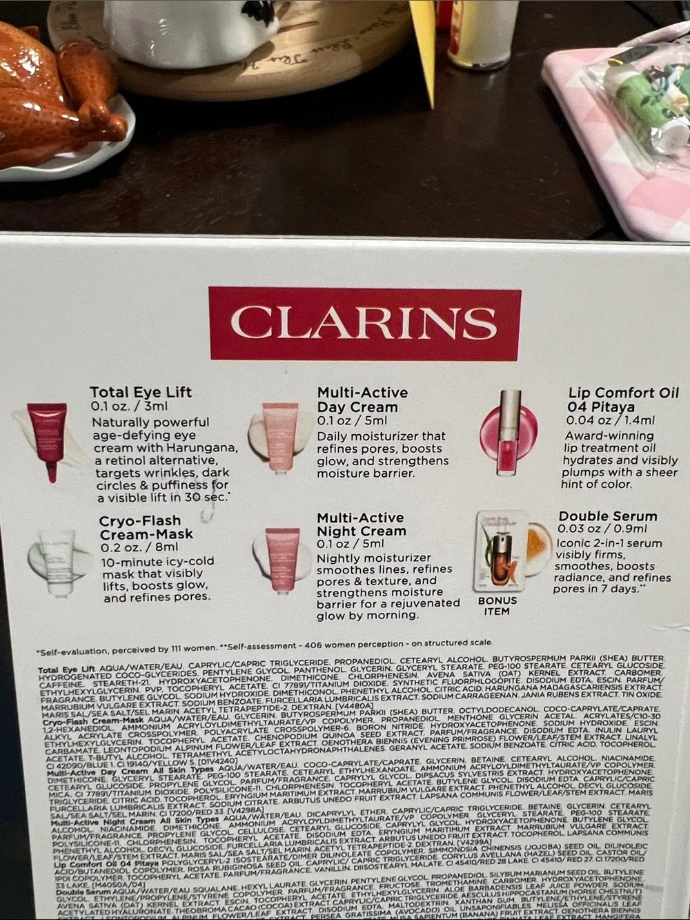 New Clarins Lift & Glow Set - Green and Pink